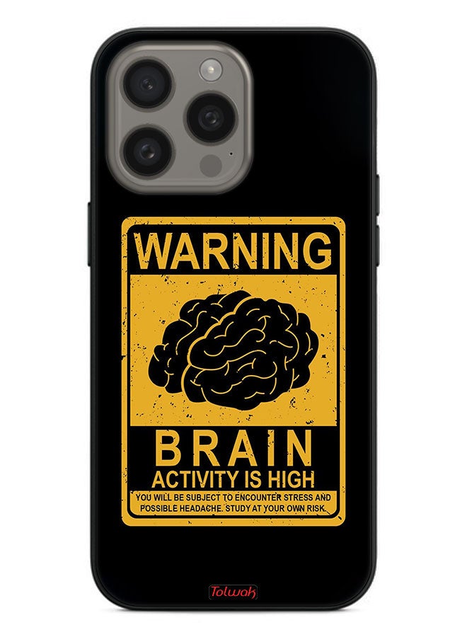 Tolwak Apple iPhone 15 Pro Protective Case Cover Warning Brain Activity Is High - Image 2
