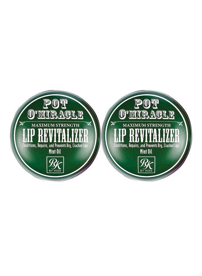 Ruby Kisses Pot O' Miracle Maximum Strength, Mint Oil (Lip Revitalizer, 2 Pack) - Image 1