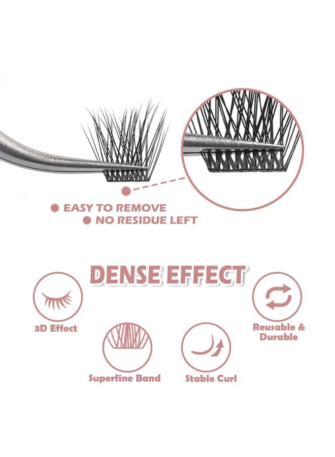 FinyDreamy 48Pcs Lash Clusters 3D Volume Effect Individual Lashes Clusters D Curl Cluster Lashes DIY Eyelash Cluster Extension At Home Reusable And Wispy Real Looking (Volume-12mm) - Image 4
