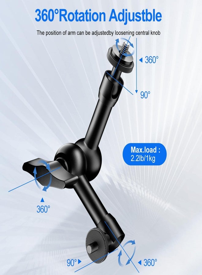 EMART 6inch Articulating Magic Arm Camera Mount with Super Clamp, Friction Power Adjustable Camera Mounts & Clamps with Magicarm and Cold Shoe for Photography/Videography/Webcam/Flash Light - Image 3