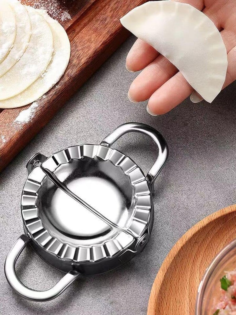 Hofex Hofex Stainless Steel Kitchen Dumpling Momos Ghughra Ravioli Samosa karanji Gujiya Wrappers Maker Mould Machine for Kitchen  - Image 5