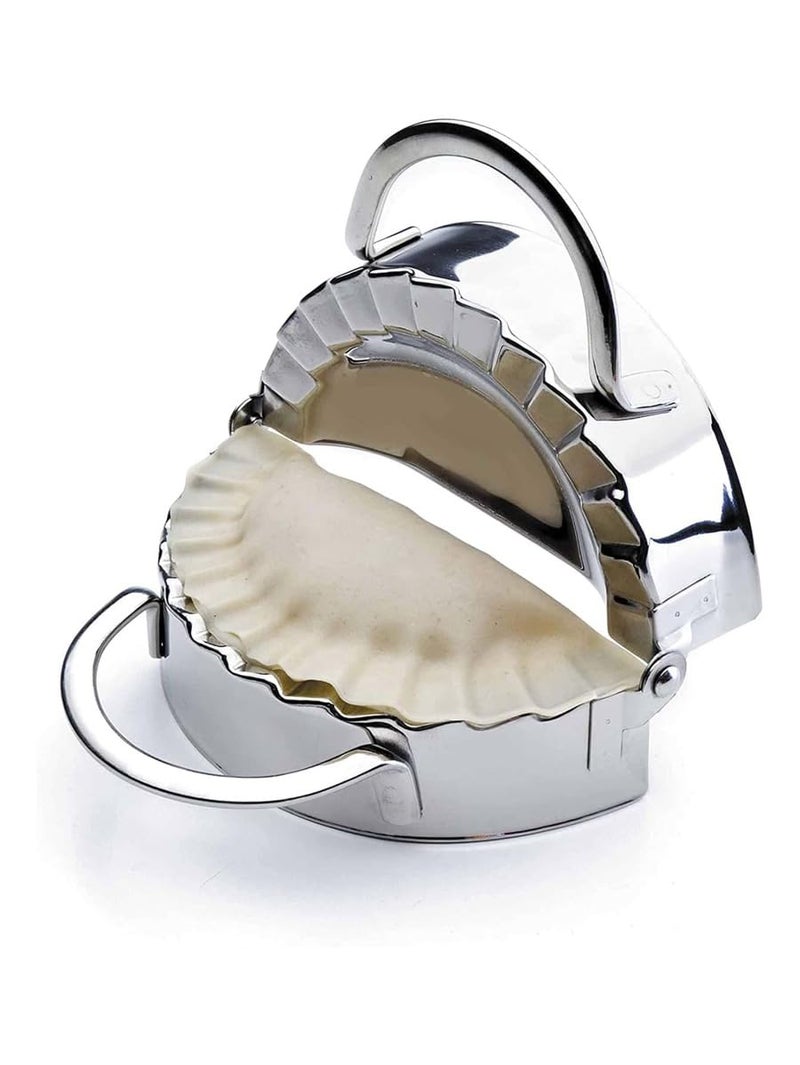 Hofex Hofex Stainless Steel Kitchen Dumpling Momos Ghughra Ravioli Samosa karanji Gujiya Wrappers Maker Mould Machine for Kitchen  - Image 1