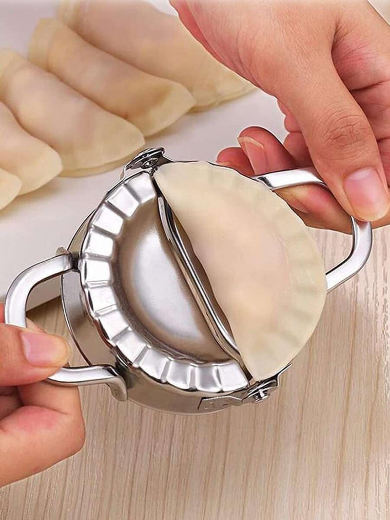 Hofex Hofex Stainless Steel Kitchen Dumpling Momos Ghughra Ravioli Samosa karanji Gujiya Wrappers Maker Mould Machine for Kitchen  - Image 2