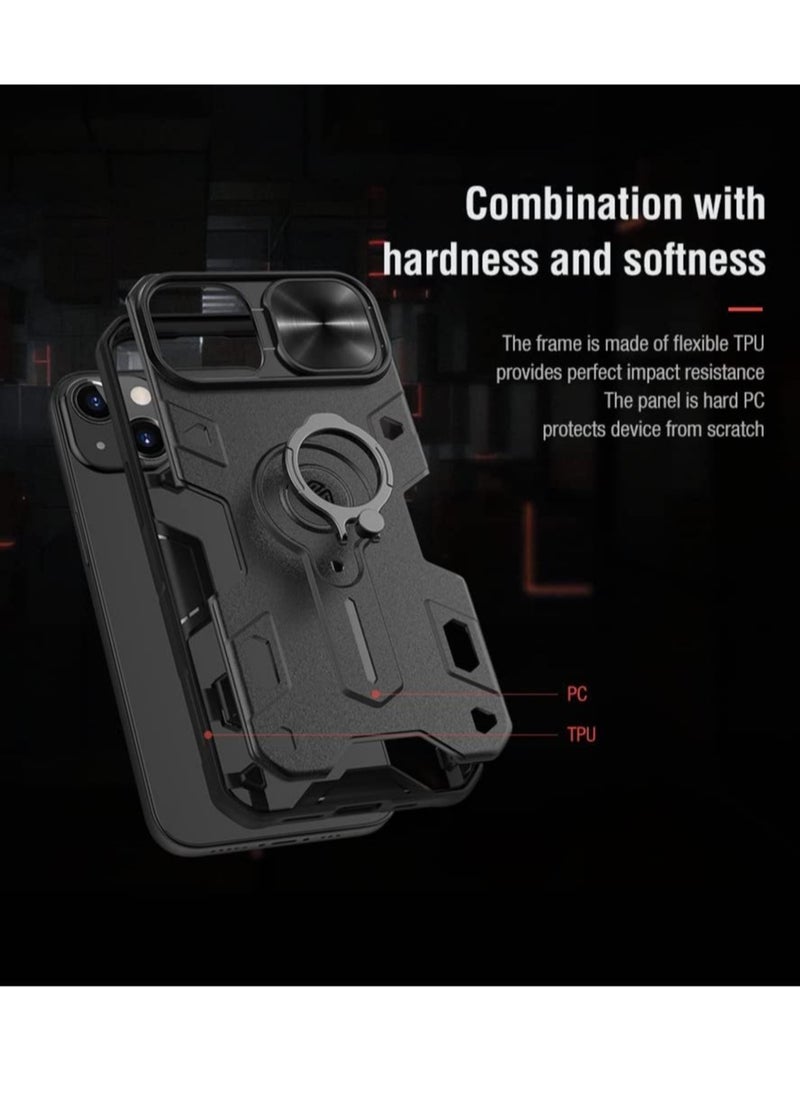 ELTRAZONE Nillkin CamShield Armor Case Hard Back Cover for Apple iPhone13 6.1 inch Black  - Image 2
