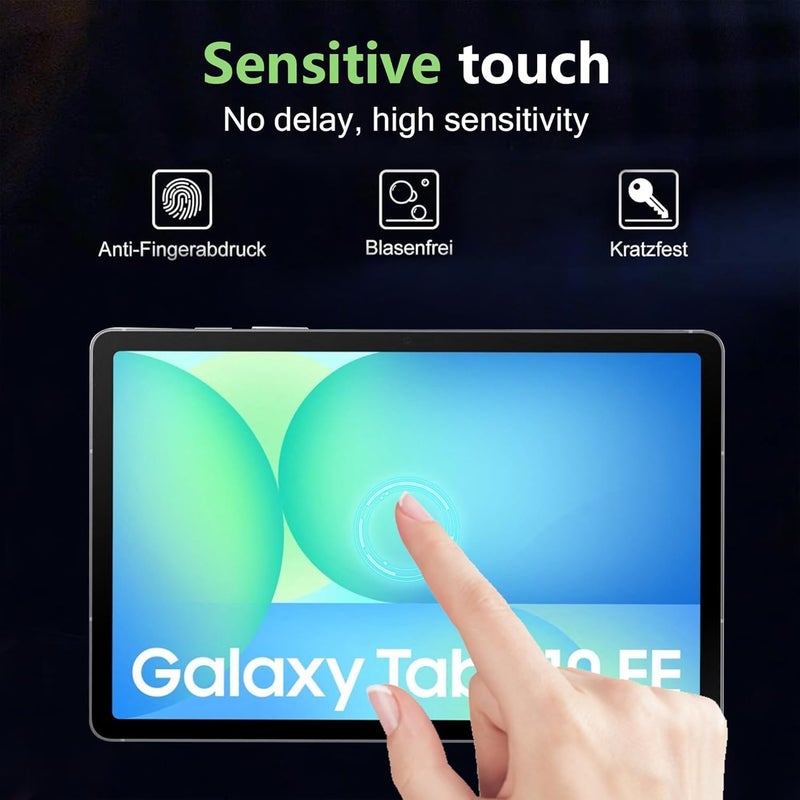 Vertus ® Premium Tempered Glass for Samsung Galaxy Tab S10 FE+ (13.1 Inch) Screen Protector, Full Coverage 9H Tempered Glass, HD Clear Scratch Resistant, Bubble-Free for Samsung Tab S10 FE Plus Screen Protector - Image 3