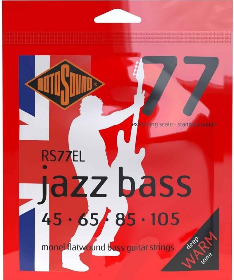 روتوساوند أوتار جيتار باس طويلة جدًا من نوع Rotosound RS77EL Monel Flatwound (45 65 85 105) - Image 1