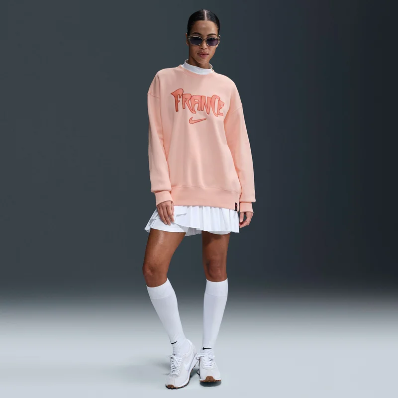 Nike Peach Women's France Phoenix Fleece Sweatshirt for Women | Best Price UAE
