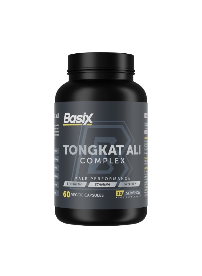 Basix Tongkat Ali 800mg , Increased Energy & Stamina , Enhanced Muscle Strength , Supports Healthy Hormone Levels , Recovery & Vitality ,60 Veggie Capsules