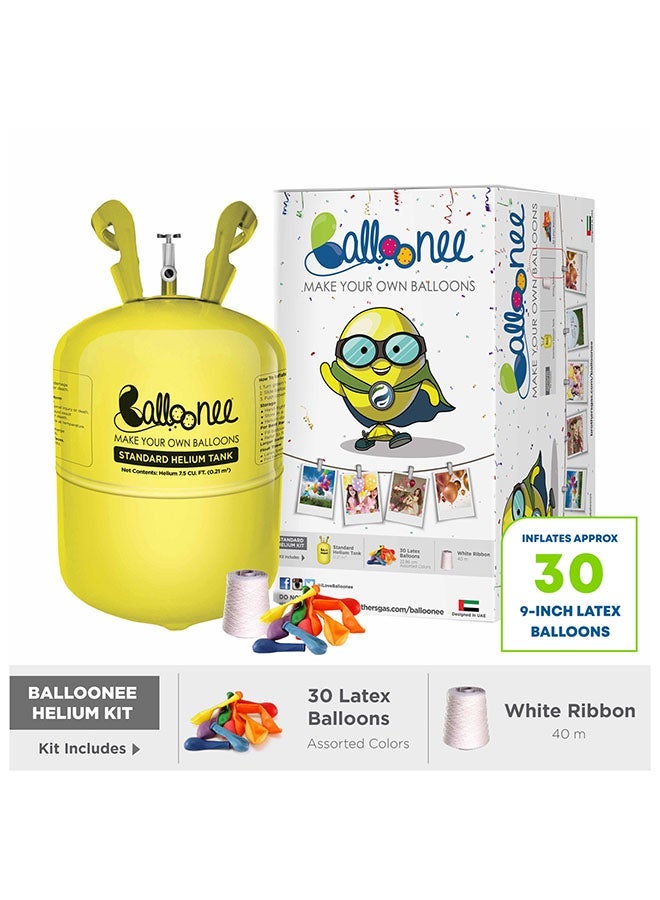 Standard Disposable Helium Party Kit - (30 Balloons) 19.5x19.5x37cm