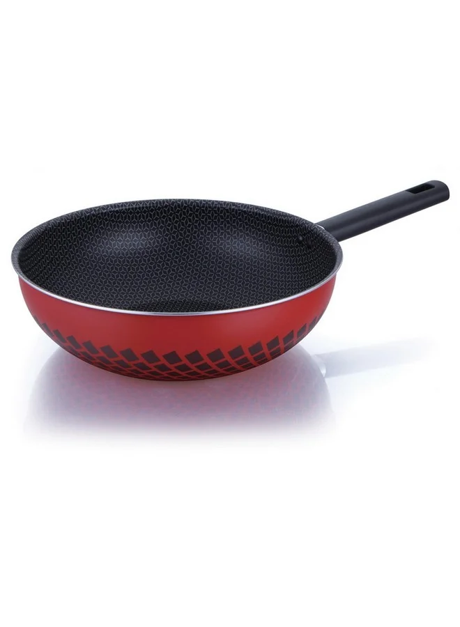 PARFAIT High Quality Non-Stick Wok Pan Red and Black 30 cm PWN-30