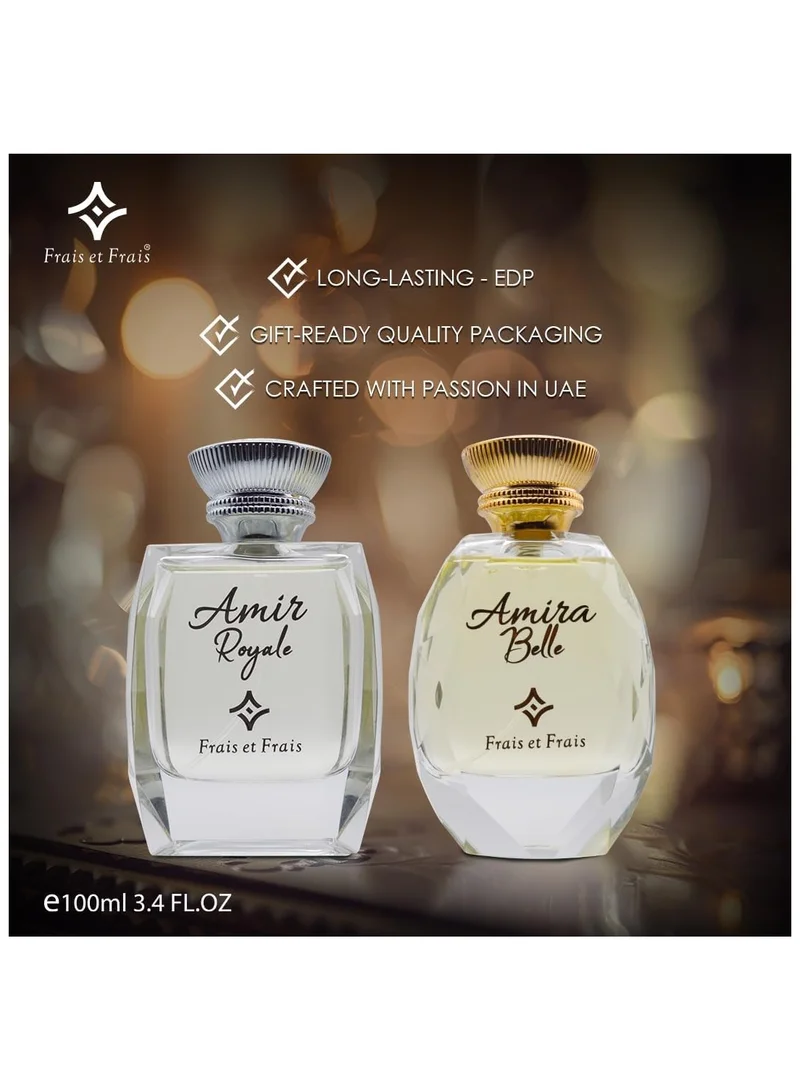 Frais Et Frais Frais Et Frais Luxury Fragrances Box - EDP - For Him &amp; Her 100ML - Floral Oriental &amp; Oriental Woody - Inspired by Ralph Lauren Romance &amp; Valaya Parfums de Marly