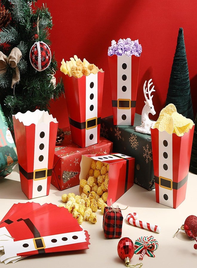 Faccito 50 Pcs Christmas Popcorn Boxes Movie Night Holiday Popcorn Buckets Red Santa Treat Candy Boxes for Christmas Theme Party or Movie Night Supplies - Image 5