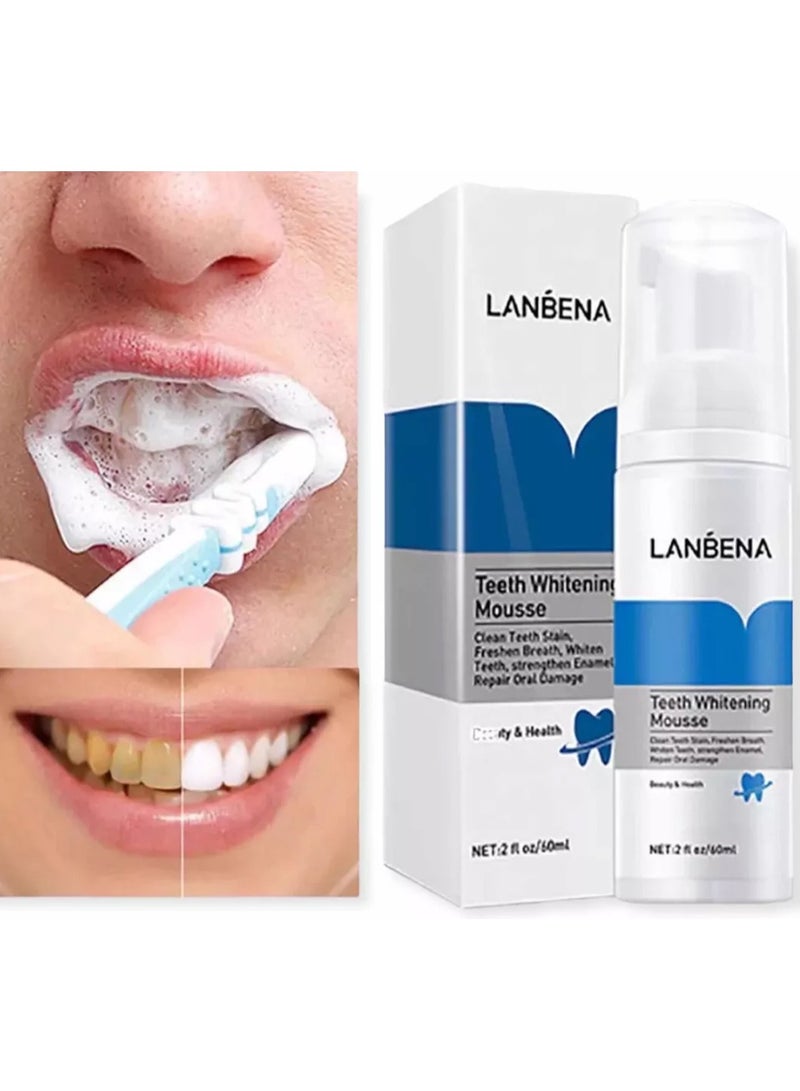 Lanbena Teeth Whitening Mousse Tooth Whitening Cleaning White Teeth Oral Hygiene Toothpaste Bleaching Remove Stains Dental Tool - Image 2