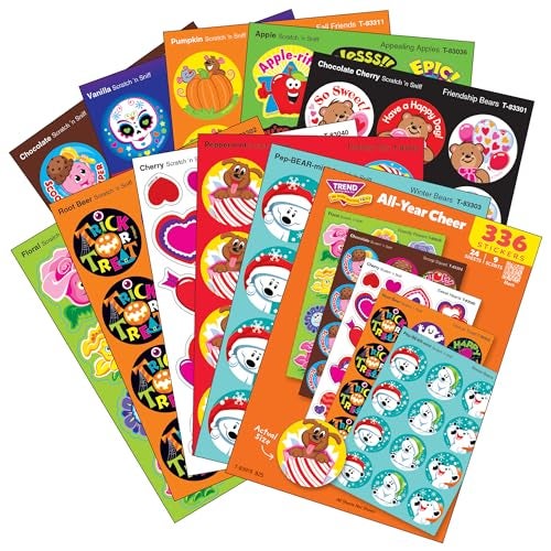 Trend All Year Cheer Stinky Stickers Variety Pack by TREND Enterprises, Inc.; 336 ct.; 70 Designs, 8 scents - Image 2