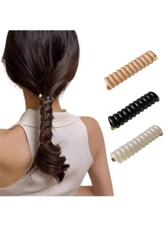 ZUGAD Spiral Hair Ties for Women, No Damage Coil Hair Ties for Girls, 3 pc. Multi Color - Image 1