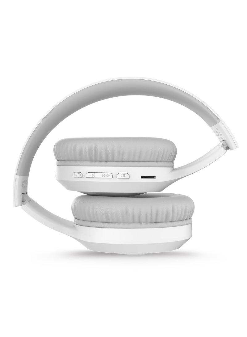 Deepbass سماعات رأس لاسلكية على الأذن R17 عالية الدقة - 5.6 ساعة تشغيل، 100 ساعة في وضع الاستعداد، صوت بجودة الاستوديو - أبيض - Image 3
