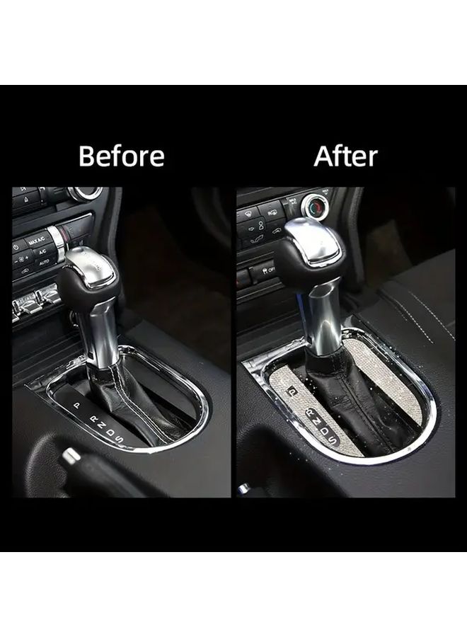 White Rhinestone Gear Shift Knob Cover For Ford Mustang 2015 2020 Car Interior Decoration - Image 4