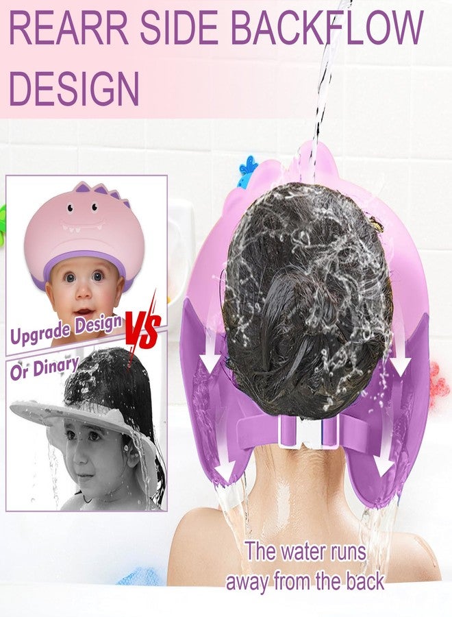 TinyGuardian Baby Shower Cap Shield, Shower Cap for Kids, Visor Hat for Eye and Ear Protection for 0-9 Years Old Children,Cute Dinosaur shape Makes the Baby Bath More Fun (Pink) - Image 5