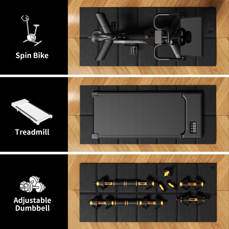 Stepwaver Walking Pad Mat for Carpet, Treamill Mat for Hardwood Floors, High Density, 1/4 Thickness, Folable, Floor Protection for Bike, Elliptical, Treadmill - Image 3