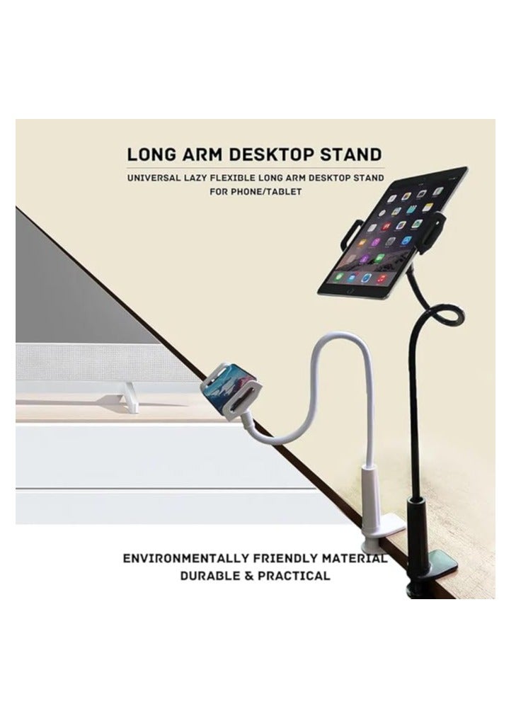 بروماس حامل الهاتف الخليوي معقوفة، مشبك عالمي، مشبك تثبيت كسول، قبضة ذراع مرنة بدون استخدام اليدين للهواتف المحمولة، حامل للمكتب، السرير، المكتب، المطبخ (أسود) - Image 2