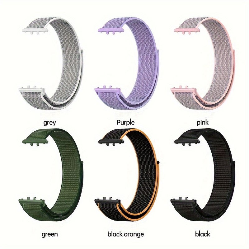 Grey Black Nylon Woven Watch Band Compatible with FIT3 - Image 1