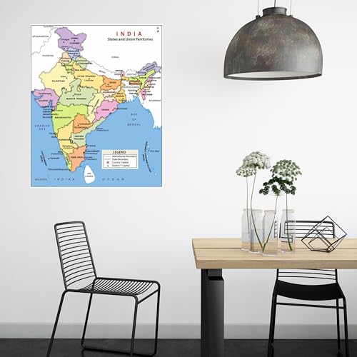 wallpics®Vinyl India Map Wall Door Sticker, 24 x 18 Inches, Multicolour - Image 3