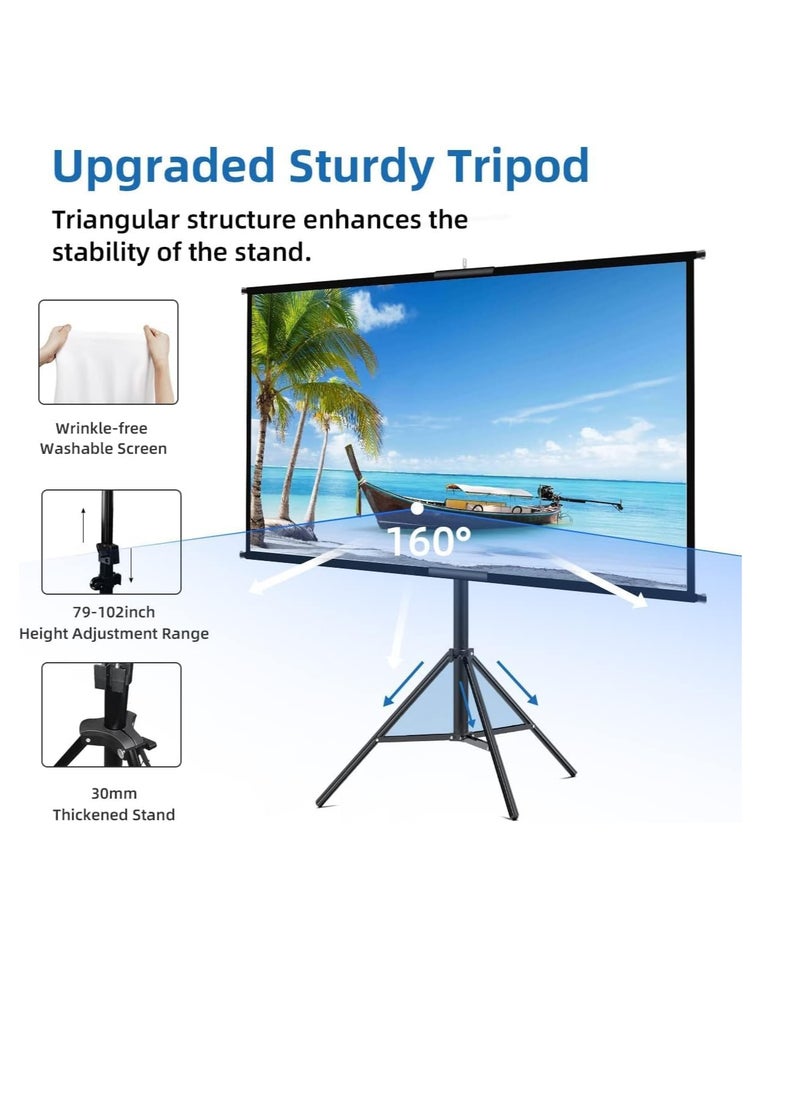 Generic Projector Screen with Stand, 120 Inch Movie Screen, 16:9 4K HD Projection Screen for Indoor Outdoor, Projector Screen and Stand with Bag for Home Theater Backyard Cinema (120")  - Image 3