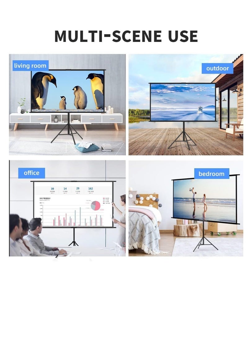 Generic Projector Screen with Stand, 120 Inch Movie Screen, 16:9 4K HD Projection Screen for Indoor Outdoor, Projector Screen and Stand with Bag for Home Theater Backyard Cinema (120")  - Image 5