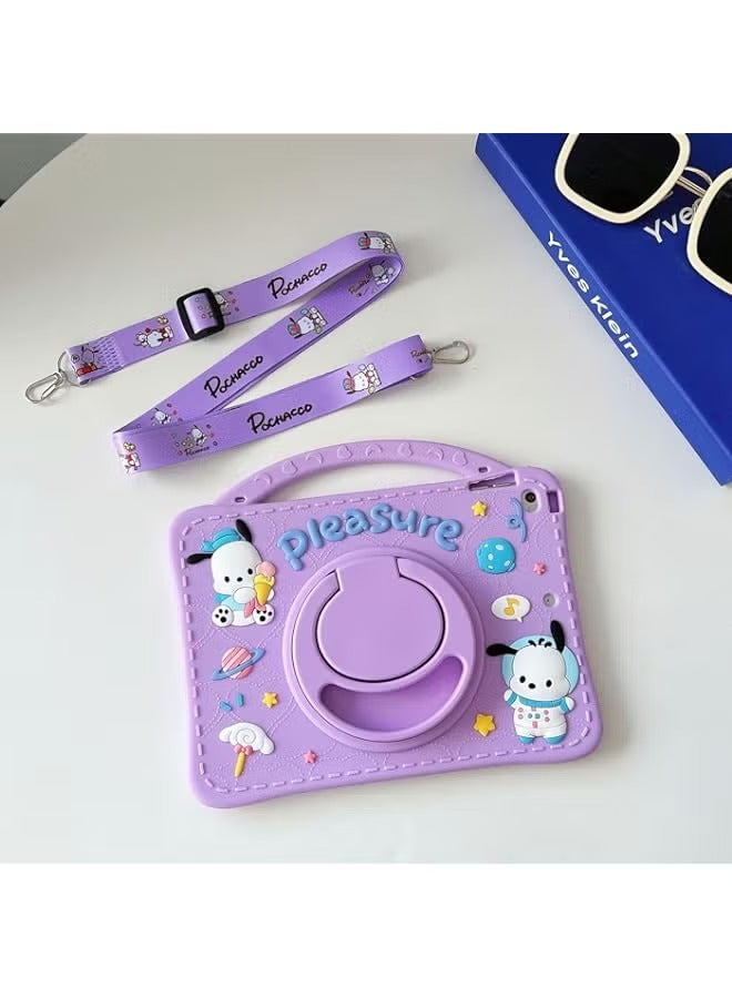 PROMASS 360 Rotation Kids Cartoon Silicon Stand Tablet Compatible with Huawei Matepad SE 10 4 inch 2023 Case Cover (Purple) - Image 1
