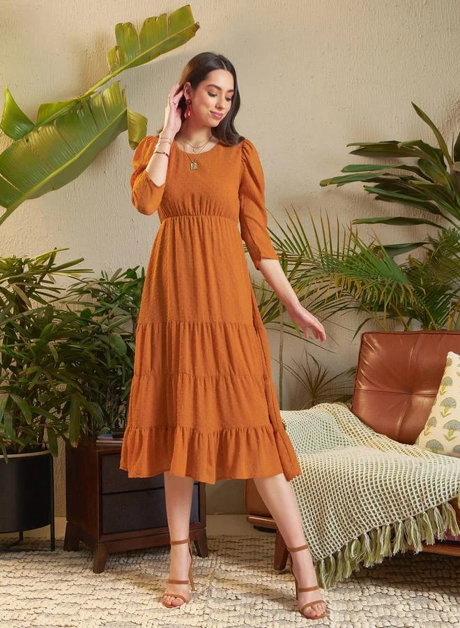 ساسافراس Tiered Jacquard Dress