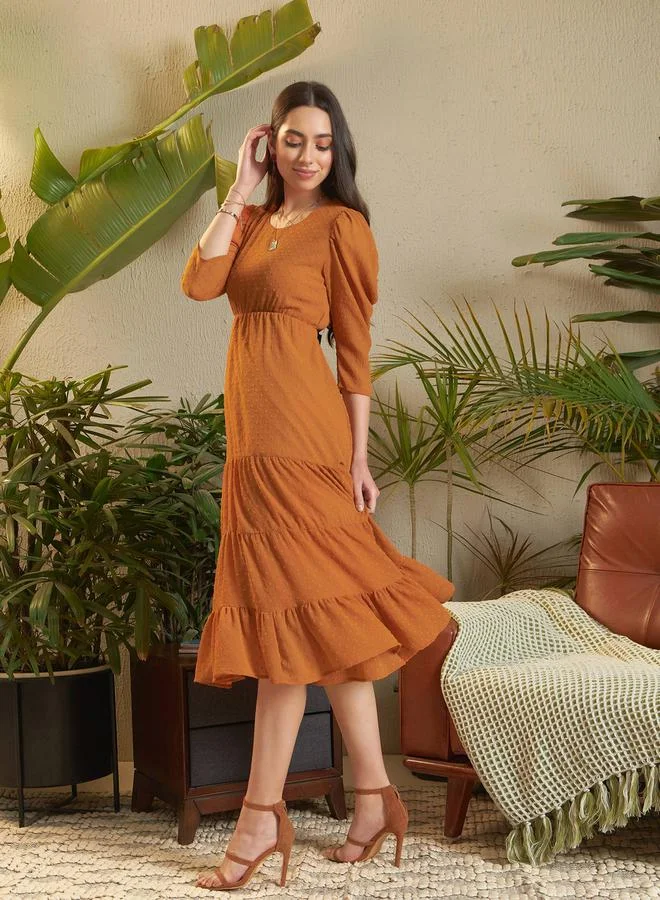 ساسافراس Tiered Jacquard Dress