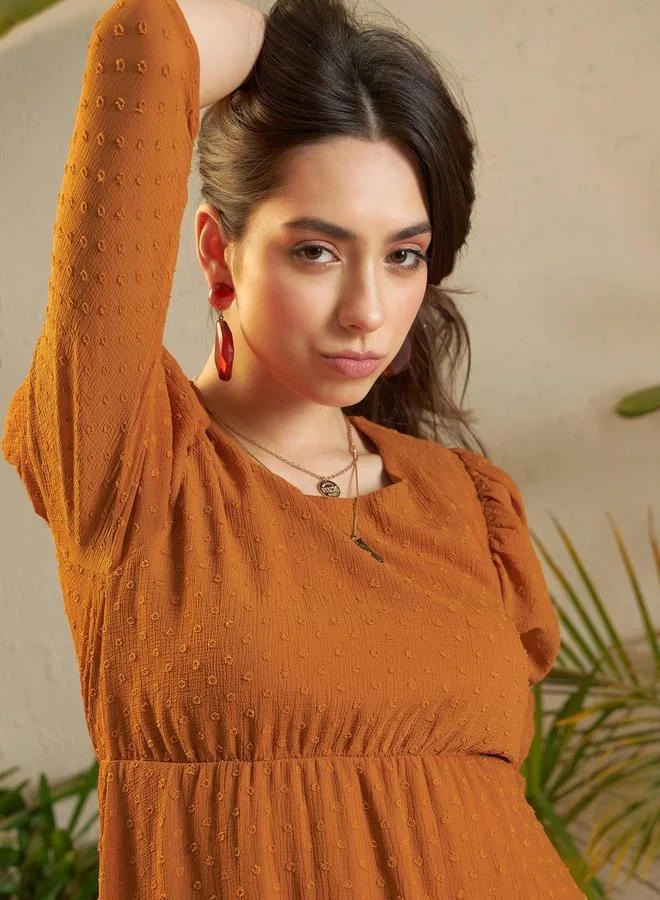 ساسافراس Tiered Jacquard Dress