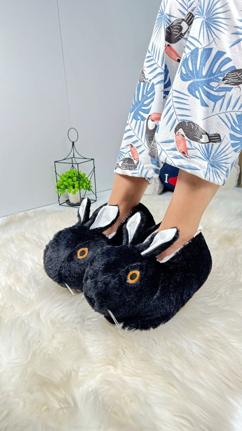 Nstil Women's Panduf Rabbit Figured Plush Home Boots Patterned Flat Sole Comfortable Lightweight 359 - Image 3