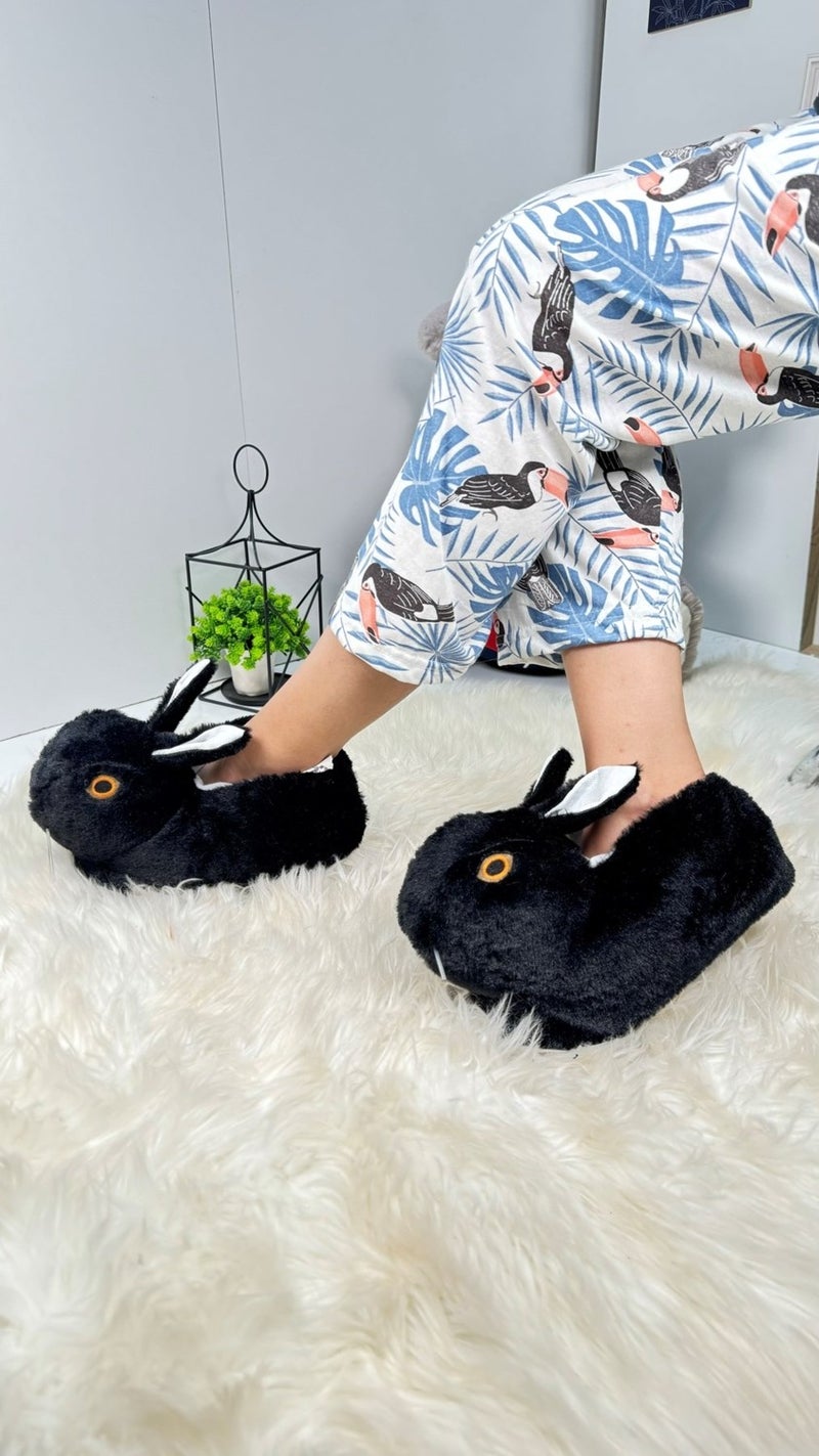 Nstil Women's Panduf Rabbit Figured Plush Home Boots Patterned Flat Sole Comfortable Lightweight 359 - Image 5