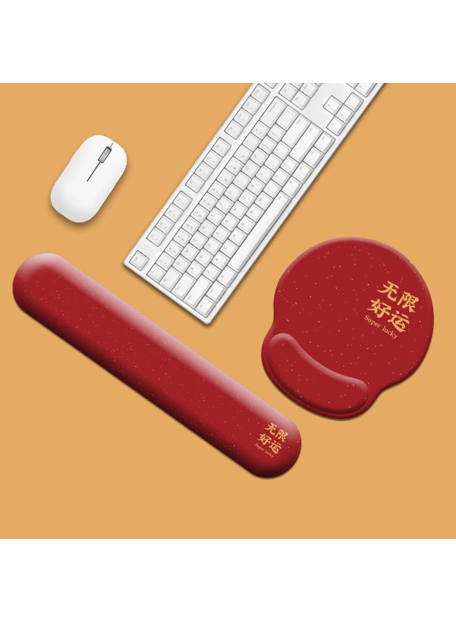 Combination Silicone Suit Wrist Pad 3d Silicone Soft Pad Wrist Pad Men And Women Office Desk Pad Direct Mouse Pad-Color:Product + Opp Bag Packaging-Pattern:G07-qq1124 Unlimited Good Luck + G24-ww1124 Unlimited Good Luck - Image 1