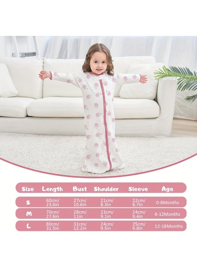 Miracle Baby 100% Cotton Long sleeves Baby Sleeping Bag, Double Zipper Baby Wearable Blankets  Kids Sleeping Sack 0.5TOG - Image 2