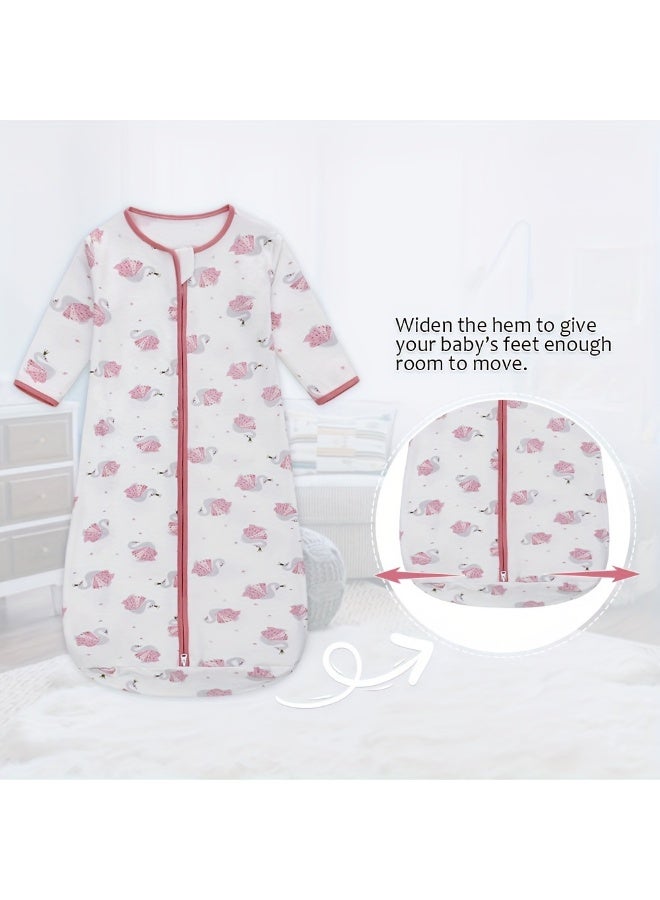 Miracle Baby 100% Cotton Long sleeves Baby Sleeping Bag, Double Zipper Baby Wearable Blankets  Kids Sleeping Sack 0.5TOG - Image 3