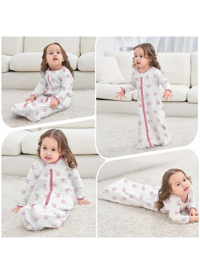 Miracle Baby 100% Cotton Long sleeves Baby Sleeping Bag, Double Zipper Baby Wearable Blankets  Kids Sleeping Sack 0.5TOG - Image 5