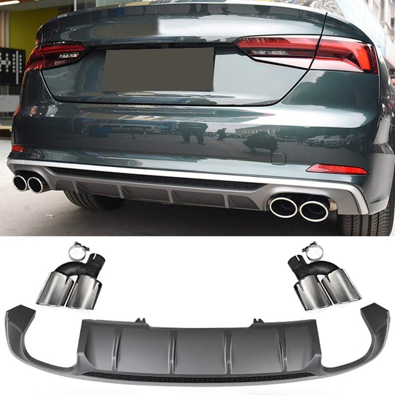QASULER Car Rear Bumper Diffuser Lip Spoiler for A5 Hatchback 2017-2019 - Image 3
