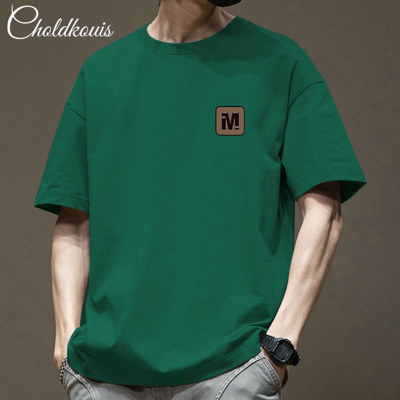 Short-sleeved t-shirt men's American high street ins trendy brand half-sleeved t-shirt heavyweight pure cotton loose plus size over-head clothes - Image 3