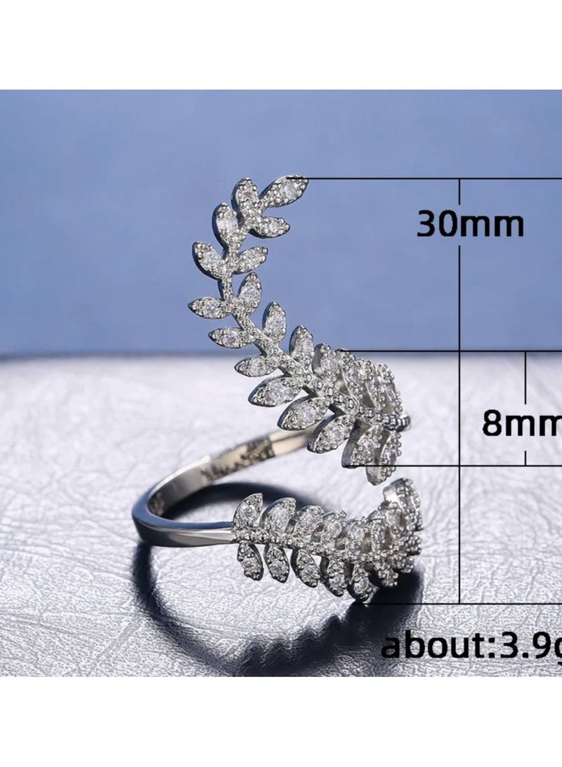 استراتيجية خاتم من الفضة الإسترليني عيار 925 مرصع بحجر الزركونيا - Image 4