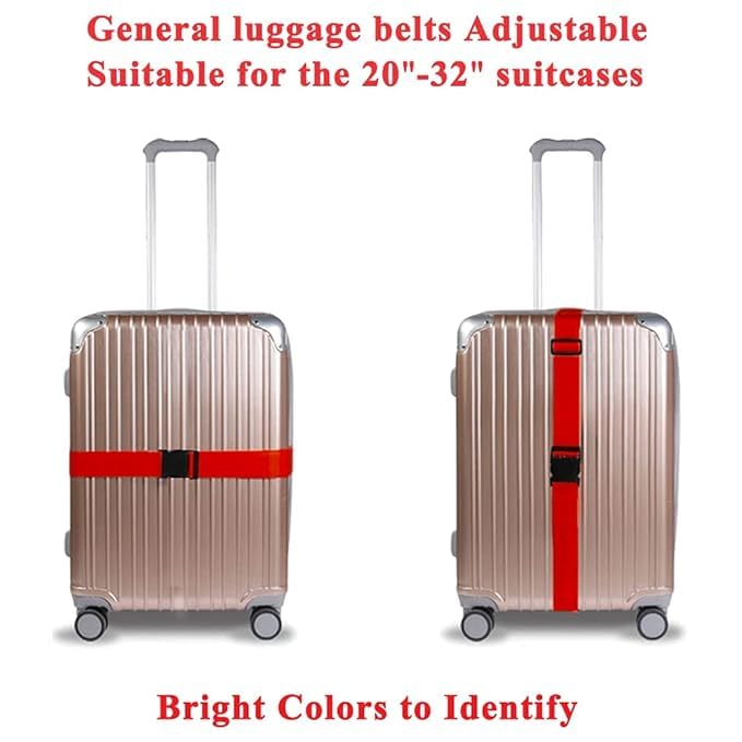 Dayalu Pack of 1 Luggage Strap for Suitcases | Luggage Belt for Suitcase & Trolley Bags | Travel Strap Belt with Quick Release Adjustable Buckle for Suitcase - Red - Image 4