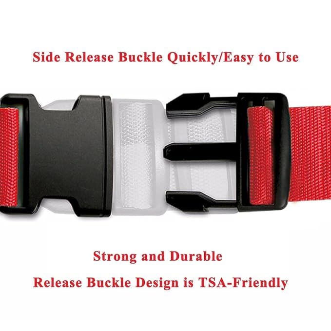 Dayalu Pack of 1 Luggage Strap for Suitcases | Luggage Belt for Suitcase & Trolley Bags | Travel Strap Belt with Quick Release Adjustable Buckle for Suitcase - Red - Image 5