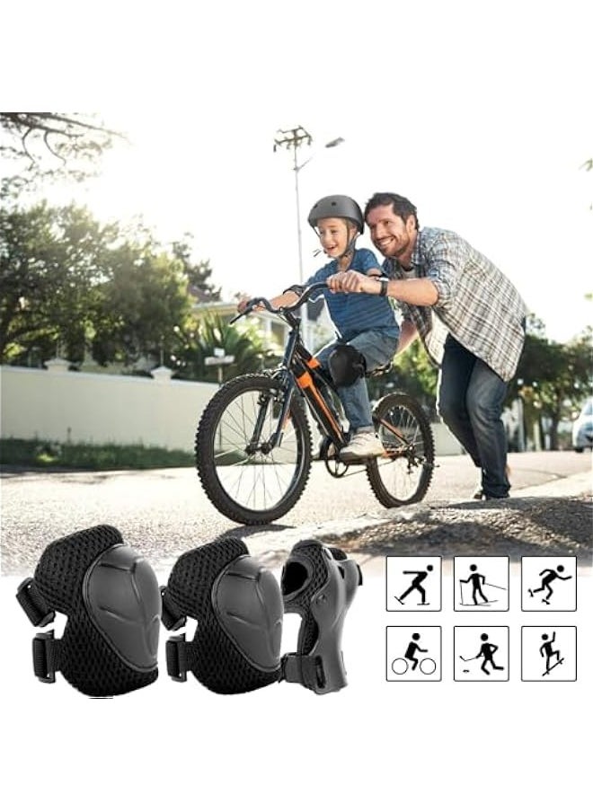 TRASSLE Kids Bike Helmet Set Skateboard Knee Pads, Helmet Pad Set Protective Gear Set Adjustable for Girls Kids 3-10 Helmet Elbow Pads Wrist Guards for Sport Cycling Roller Skating Scooter  - Image 2