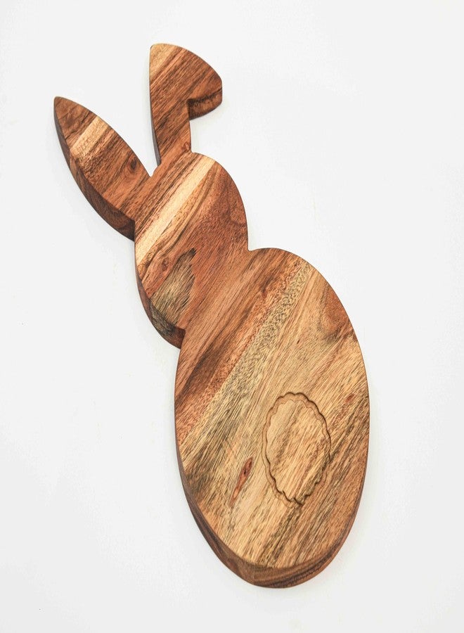Affinity Decor Bunny Shaped Wooden Serving Board, Wood Cutting Board for Kitchen, Organic Wooden Charcuterie Boards, Easter Serving Platter for Cheese and Food, 14.5" x 7.5" - Image 4
