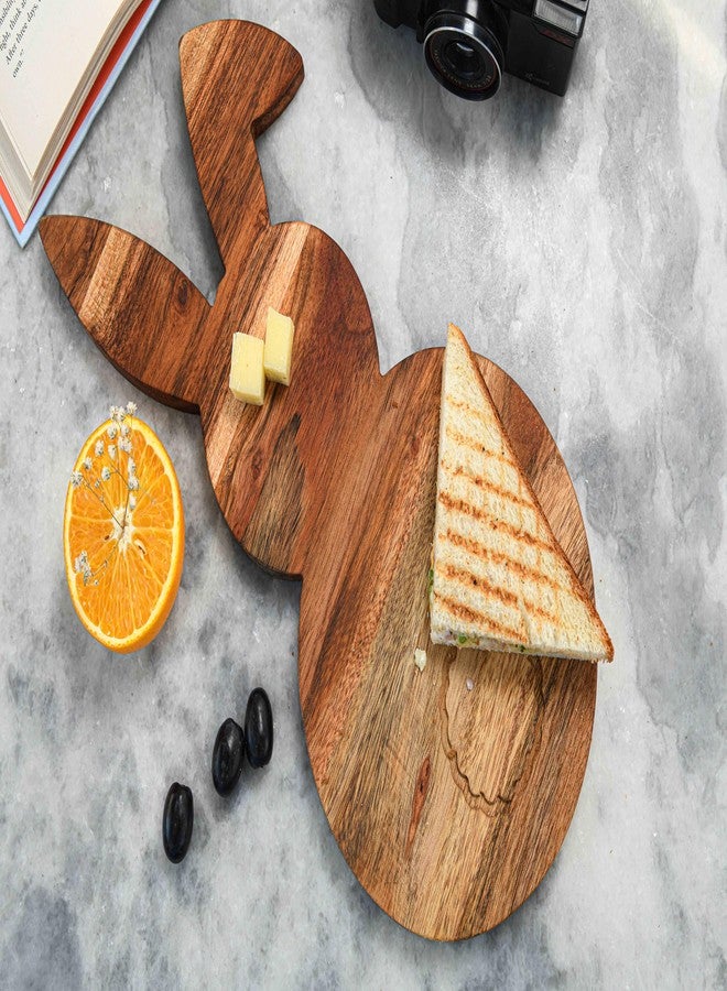 Affinity Decor Bunny Shaped Wooden Serving Board, Wood Cutting Board for Kitchen, Organic Wooden Charcuterie Boards, Easter Serving Platter for Cheese and Food, 14.5" x 7.5" - Image 2