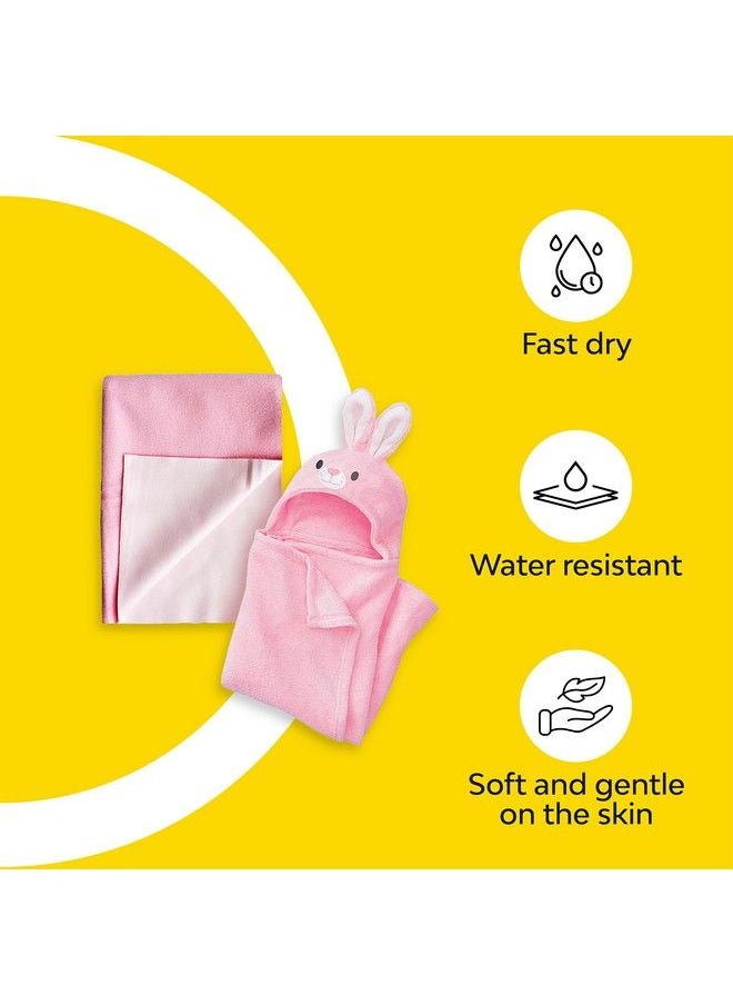 My NewBorn - By 10Club 3 In 1 Hooded Baby Blanket Wrapper (Pink) ; Towel For Baby Boy And Girl ; All Season Soft Swaddle For 0 12 Months ; Nursing Baby Gift ; Unisex Comforter ; Receiving Blanket - Image 1