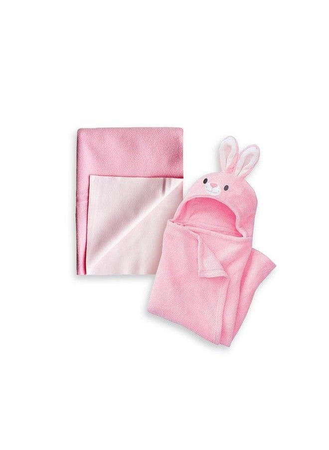 My NewBorn - By 10Club 3 In 1 Hooded Baby Blanket Wrapper (Pink) ; Towel For Baby Boy And Girl ; All Season Soft Swaddle For 0 12 Months ; Nursing Baby Gift ; Unisex Comforter ; Receiving Blanket - Image 1