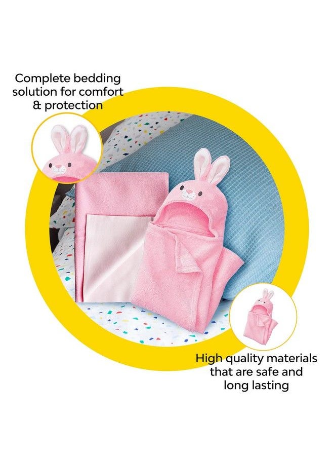 My NewBorn - By 10Club 3 In 1 Hooded Baby Blanket Wrapper (Pink) ; Towel For Baby Boy And Girl ; All Season Soft Swaddle For 0 12 Months ; Nursing Baby Gift ; Unisex Comforter ; Receiving Blanket - Image 1