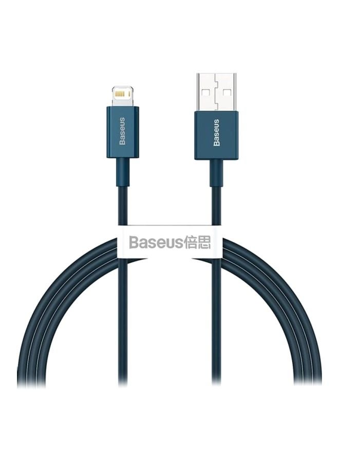 Baseus Superior Series USB to Lightning-Fast Charging Cable Data Transfer 2.4A for iPhone 13 12 11 Pro Max Mini XS X 8 7 6 5 SE iPad and More (1M) Blue - Image 1